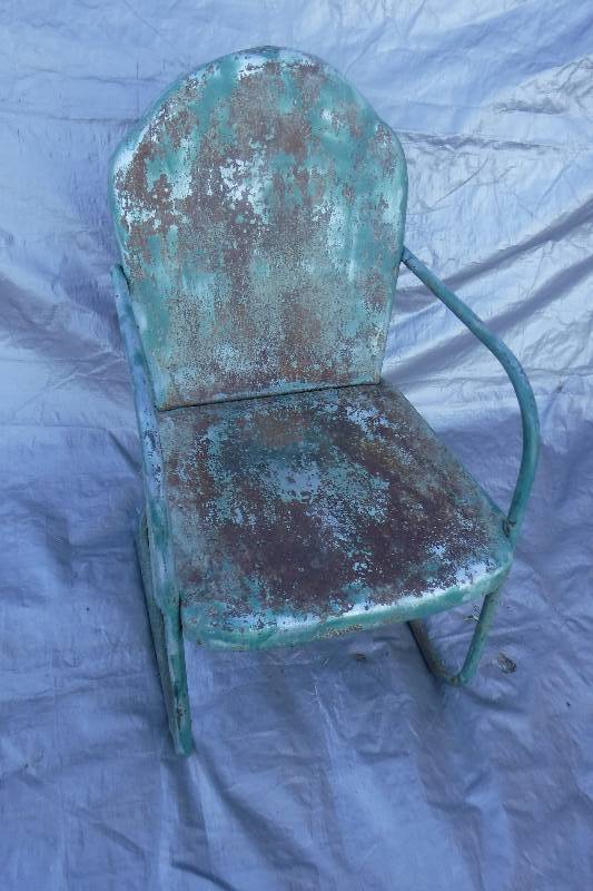 lot 7578 image: Vintage metal porch chair- great project item