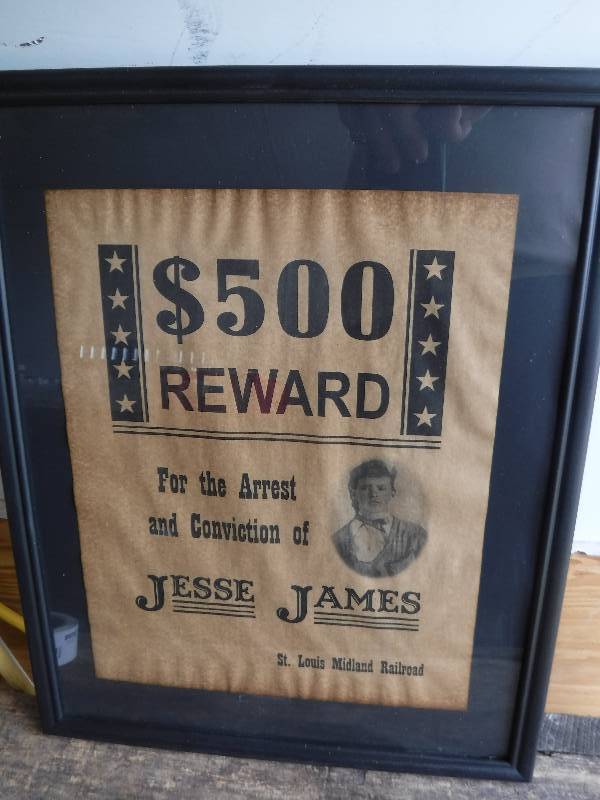 lot 7608 image: Jesse James wanted poster
