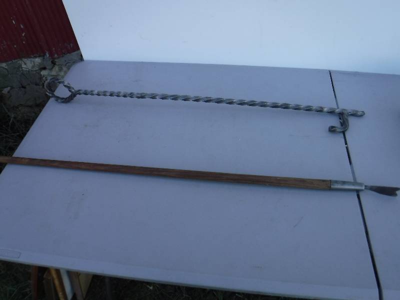 lot 6894 image: Black-Smith fire poker and dandelion puller