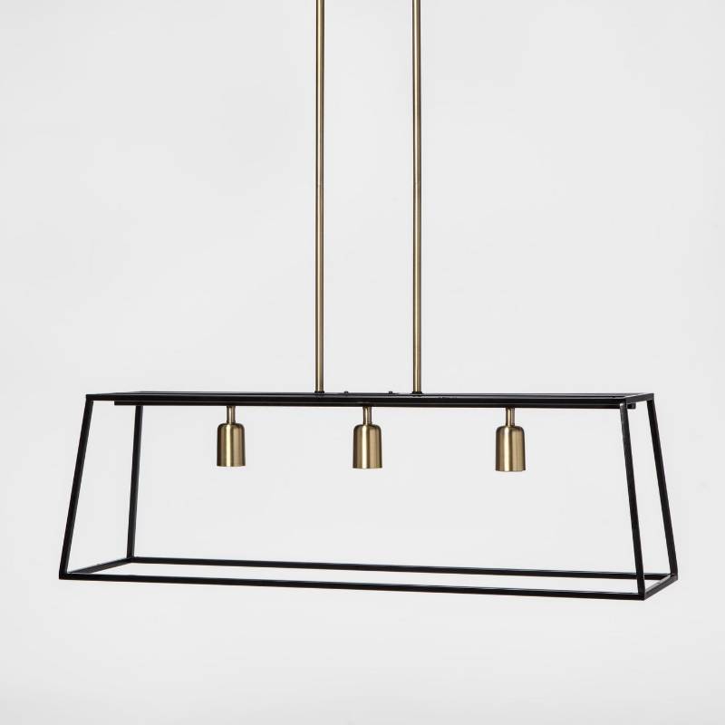 lot 1545 image: 3 Light Pendant Modern Farmhouse Ceiling Light Black - Threshold