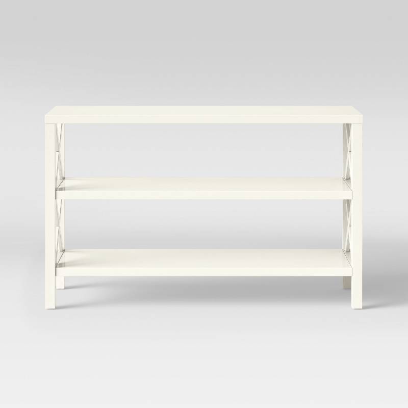 lot 1600 image: Owings Console Table with 2 Shelves- Off White - Threshold