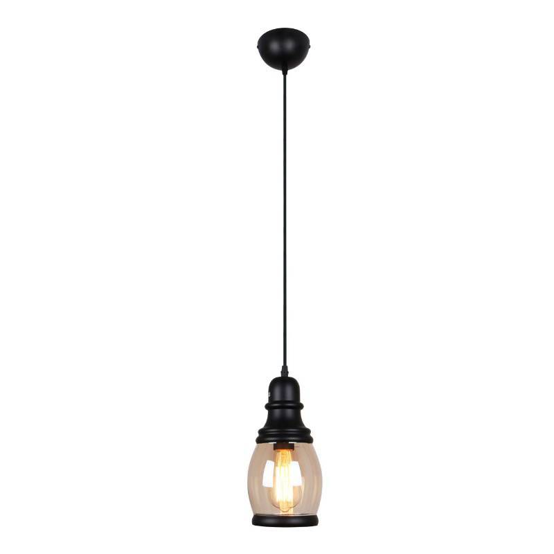 lot 1607 image: UNITARY BRAND Traditional Glass Shade Jar Pendant Light Max 60W With 1 Light Painted Finish