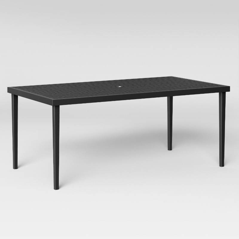 lot 1618 image: Fairmont Steel Patio Dining Table Black - Threshold