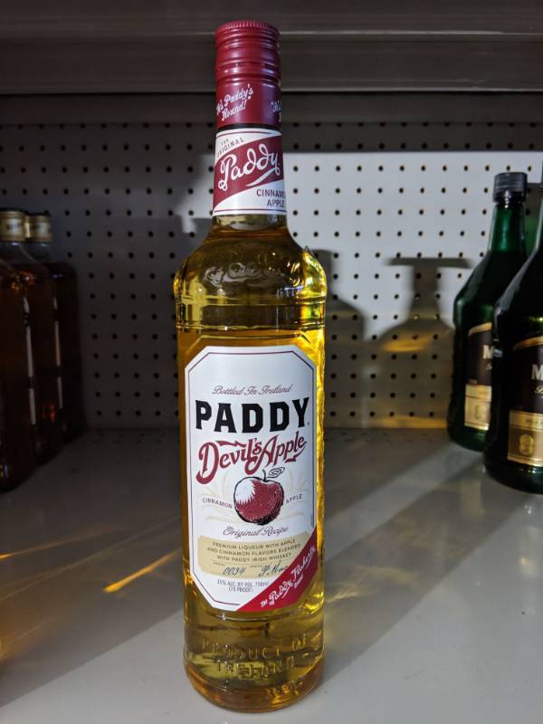 lot 8583 image: Paddy Devils Apple Premium Liquor With Apple And Cinnamon Flavors Blended With Paddy Irish Whiskey