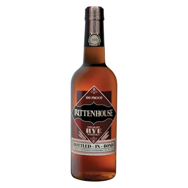 lot 8648 image: Rittenhouse 100 proof Straight Rye Whisky - 750ml Bottle