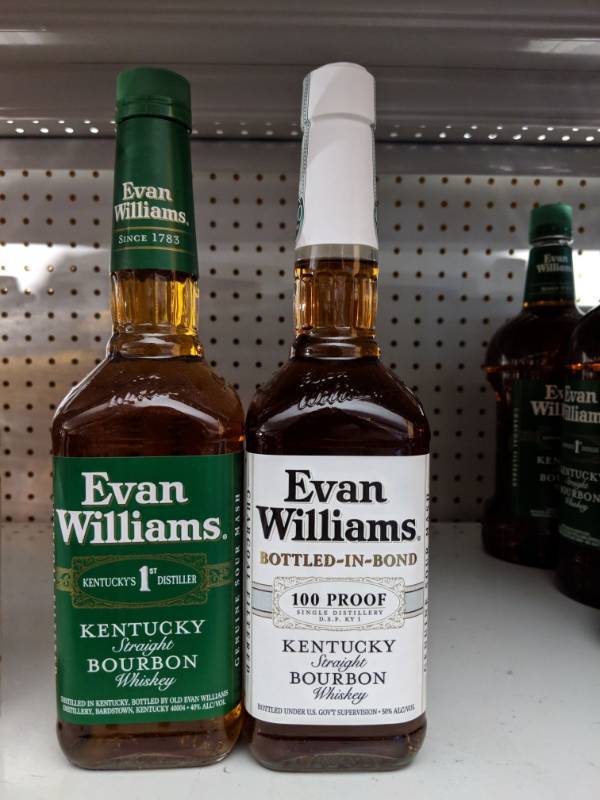 lot 8755 image: 759mL Evan Williams Bourbon, (1) Sour Mash (1) 100 Proof