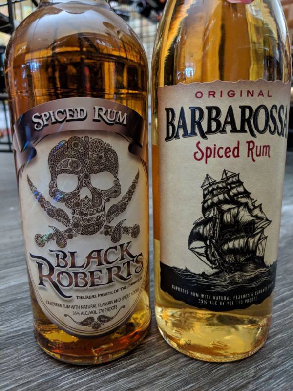 lot 8872 image: (2) Barbarossa Spiced Rum 750ml And Black Roberts Spiced Rum 35 Perc Alc By Vol
