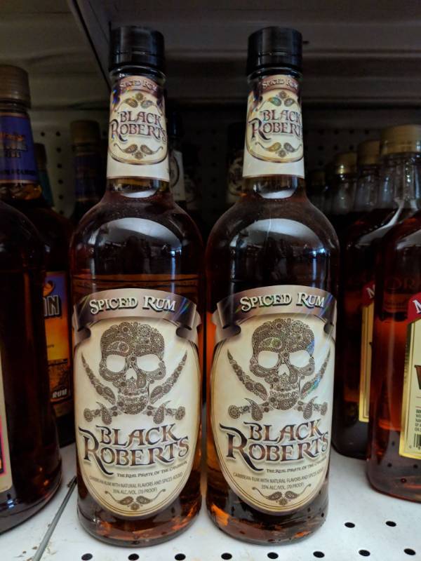 lot 8876 image: (2) 750mL Black Roberts Caribbean Rum With Natural Flavors Abd Spices Added 35 Perc By Vol 70Proof