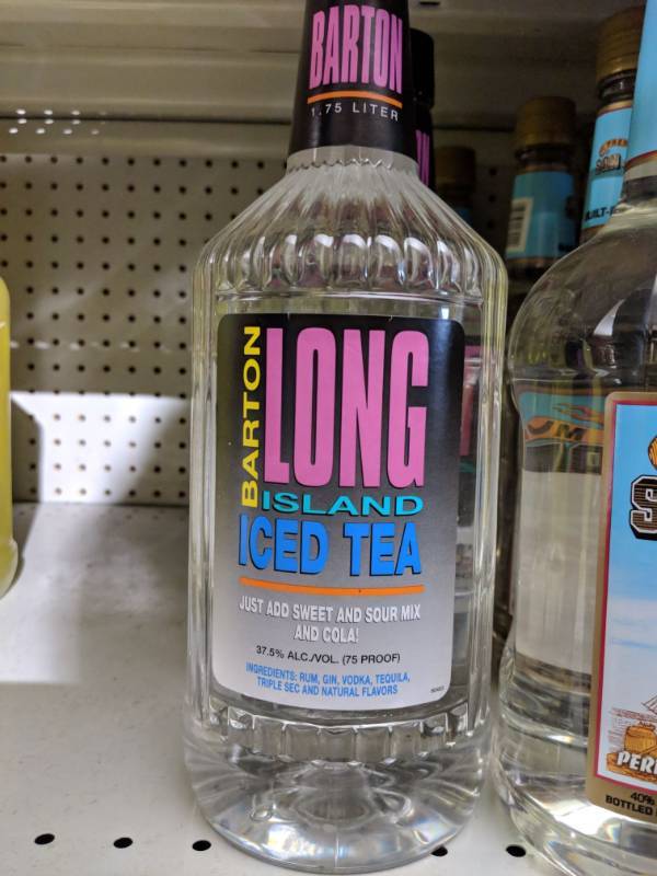 lot 8879 image: (3) 1.75L Barton Long Island Iced Tea, Just Add Sweet And Sour Mix And Cola