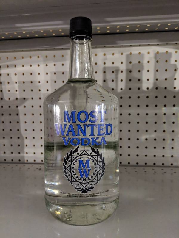 lot 9060 image: 1.75 L Most Wanted Vodka 80 Proof 40 Perc Alc By Vol