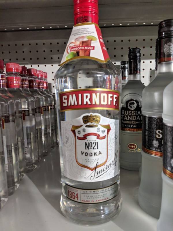 lot 9077 image: (1) Smirnoff Vodka - 1.75L Plastic Bottle