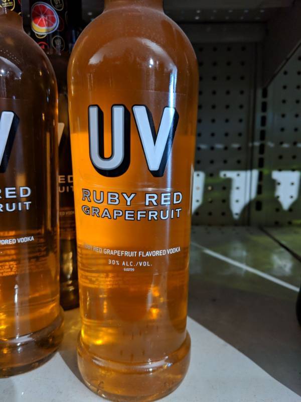 lot 9078 image: (5) 750ML UV Ruby Red Grapefruit Vodka 30Per Alc By Vol. 1 Bottle Retails For 12.99