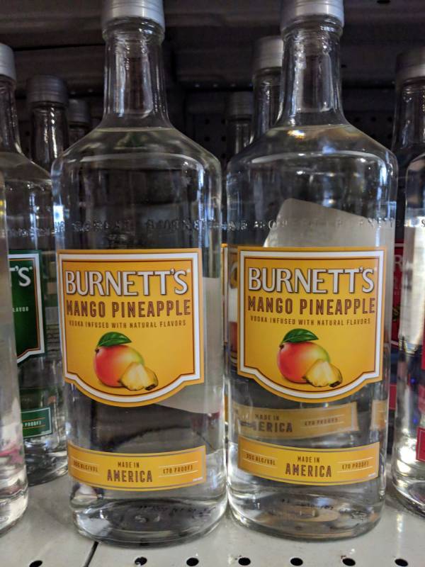lot 9087 image: (2) 750mL Burnetts Mango Pineapple Vodka Infused With Natural Flavors 35Per Alc By Vol 70 Proof qq