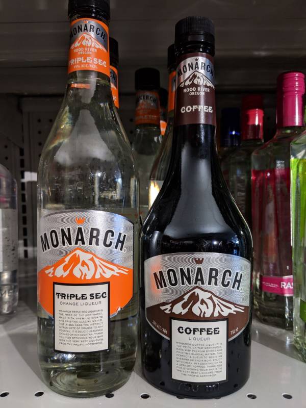 lot 9178 image: (2) 750ML Bottles Of Monarch Liqueur, One Is Monarch Triple Sec Orange Flavor Liqueur 15 Perc Alc By Vol, One Monarch Coffee Liqueur 20 Perc Alc By Vol