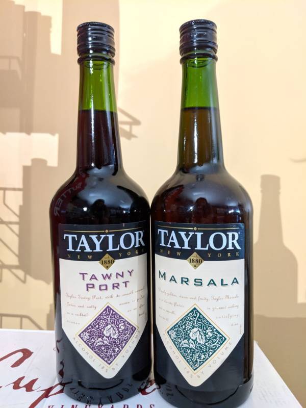 lot 9209 image: (2) 750mL Taylor New York Bottles, One Tawny Port 18 Perc Alc By Vol, One Marsala Bottle 18 Per Alc By Vol