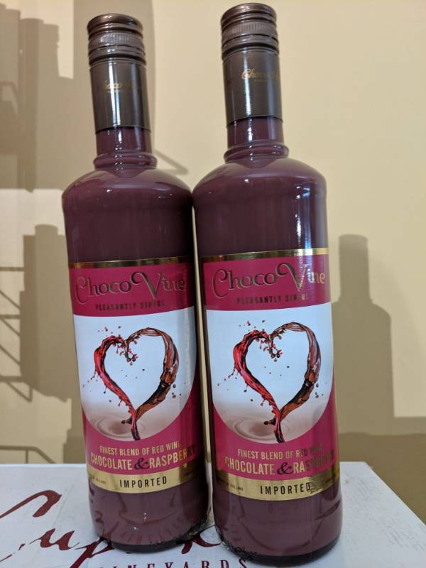 lot 9217 image: (2) ChocoVine Raspberry Blend Of Red Wine Chocolate And Raspberry 14Perc Alc By Vol