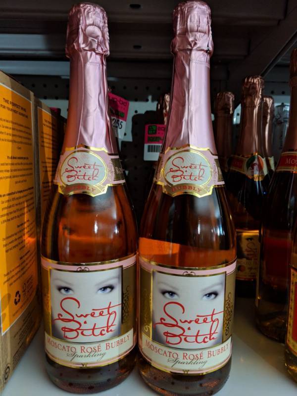 lot 9254 image: (3) 750mL Bottles Sweet Bitch Moscato Rose Sparkling 7 Perc Alc By Vol