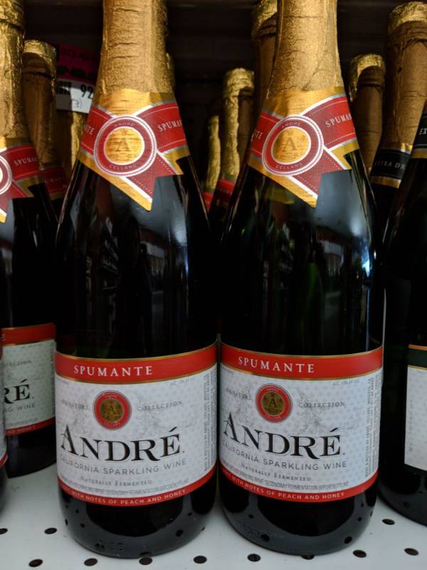 lot 9264 image: (3) 750mL Andre Spumante Sparkling Wine 10.5 Perc Alc By Vol