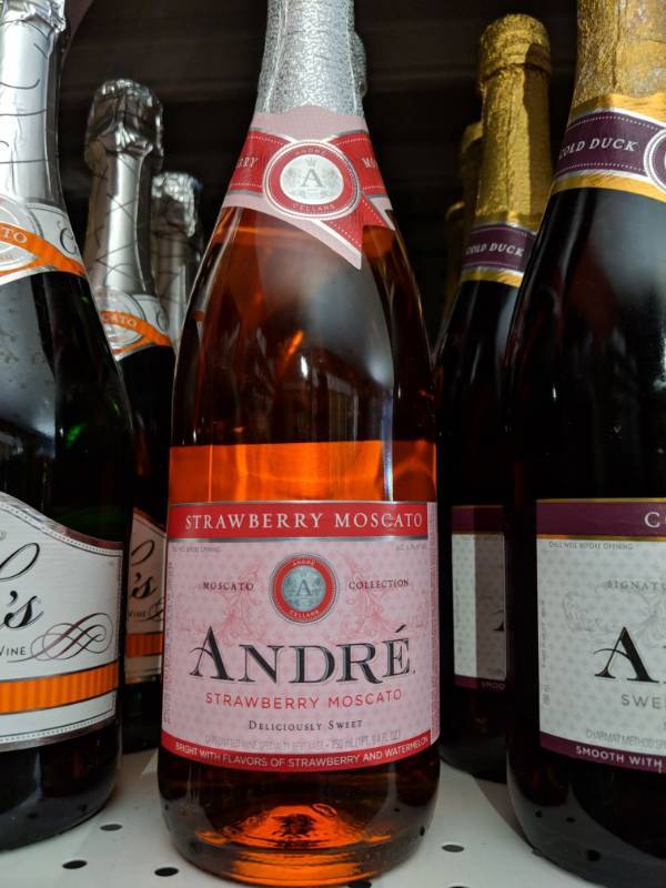 lot 9269 image: (3) 750mL Andre Strawberry Moscato 6.5 Per Alc By Vol
