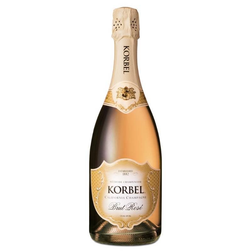 lot 9281 image: (4) Korbel Brut Ros� Champagne - 750mL Bottle