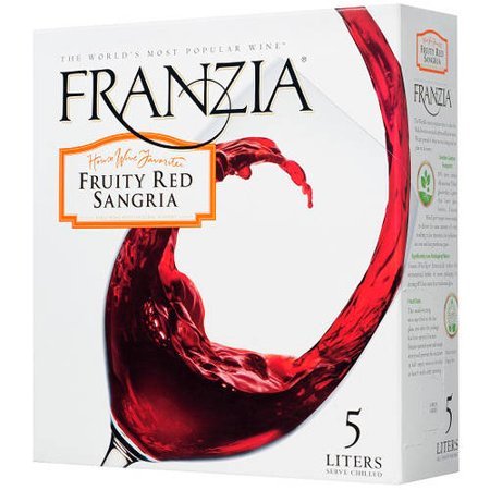 lot 9336 image: (4) 5L Franzia Fruity Red Sangria Boxed Wine 9.0 Perc Alc By Vol