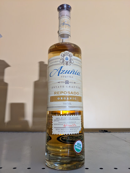 lot 8893 image: (1) 750mL Azunia Tequila Reposado Organic 100 Per Pure Agave 40 Per Alc By Vol 80 Proof