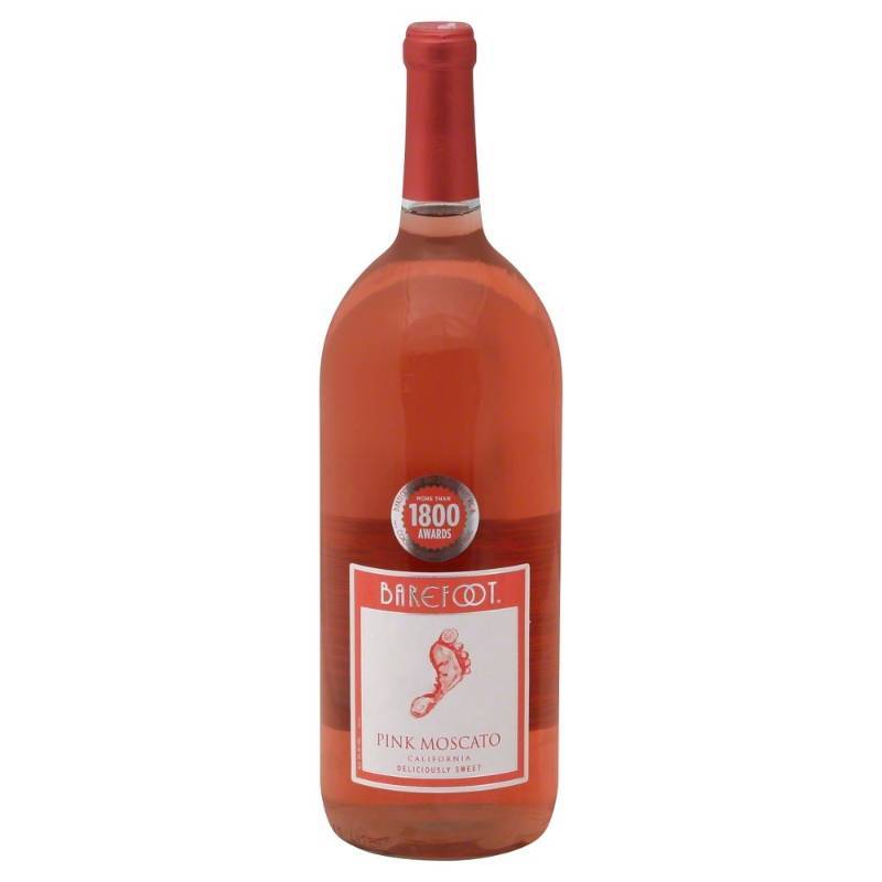 lot 9367 image: (3) Barefoot Pink Moscato - 1.5L Bottle