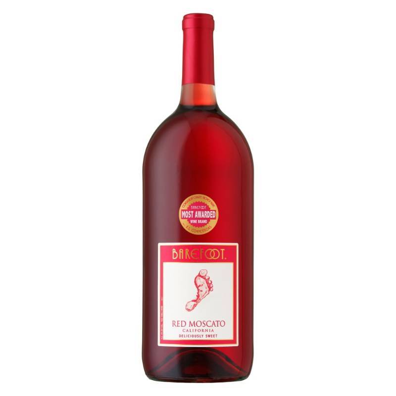 lot 9368 image: (5) Barefoot Red Moscato 1.5l
