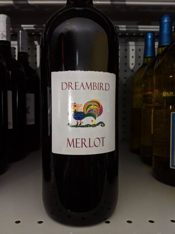 lot 9374 image: (5) 1.5 L Dreambird Merlot 13Perc Alc By Vol 2014 Wine Of Romania Retail 11.99ea