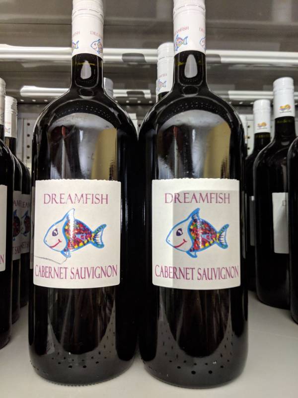 lot 9375 image: (4) 1.5L Dreamfish Cabernet Sauvignon 13Perc Alc By Vol 2014 Retail 11.99Each