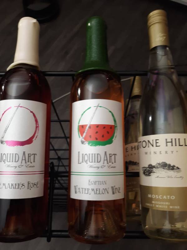 lot 9427 image: (5) Liquid Art Egyptian Watermelon Wine