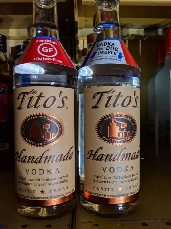 lot 9497 image: (4) 750mL Titos Handmade Vodka 40 Perc Alc By Vol
