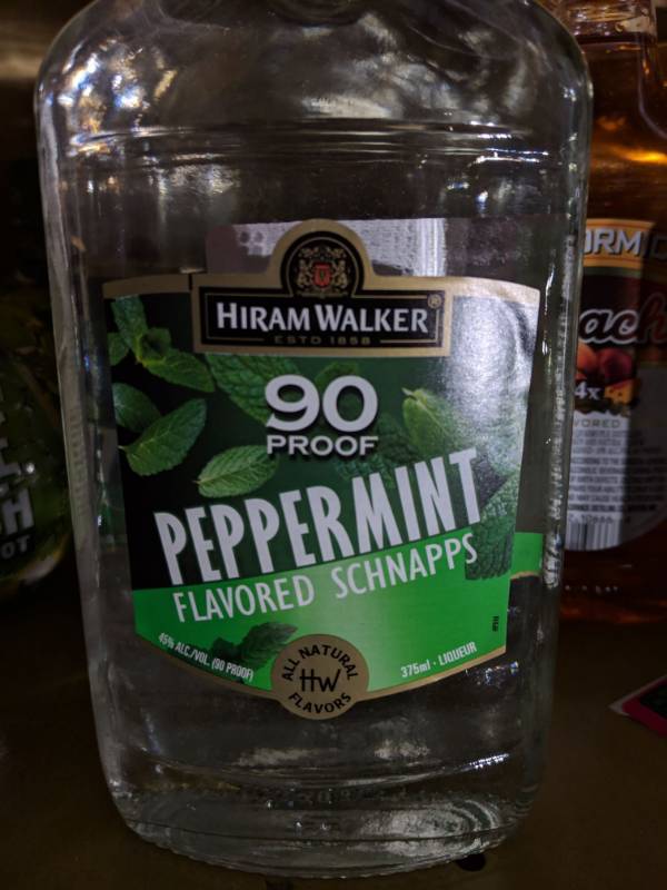 lot 9500 image: (8) Hiram Walker 90 Proof Peppermint Schnapps 45 Perc Alc By Vol