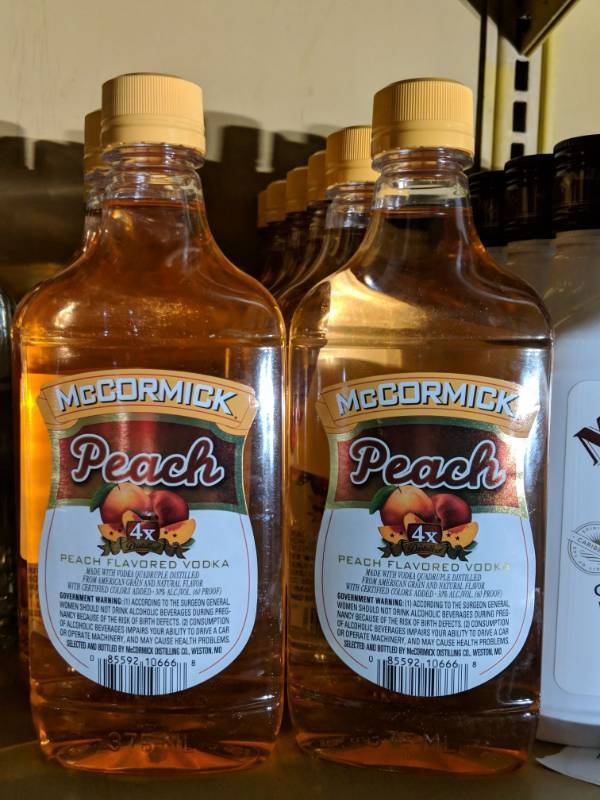 lot 9502 image: (6) 375mL McCormick Peach Flavored Vodka 30 Perc Alc By Vol