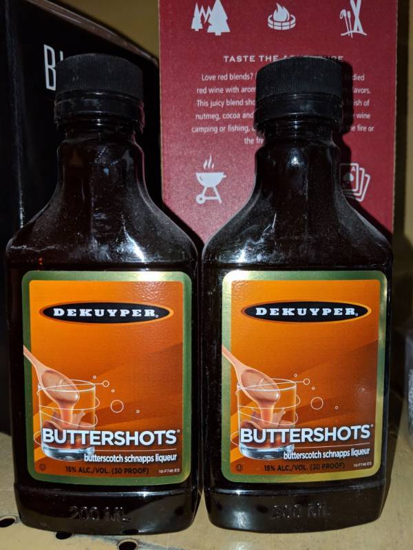 lot 9536 image: (16) 200mL DeKuyper Buttershots Butterscotch Schnapps 15Perc Alc By Vol