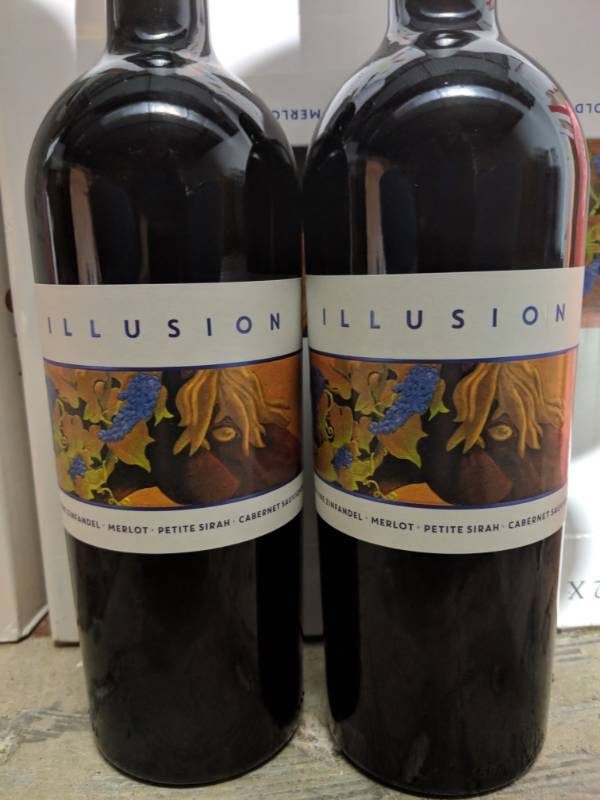 lot 9596 image: (4) 750mL Illusion 2017 Red Wine Blend 14.25 Perc Alc By Vol