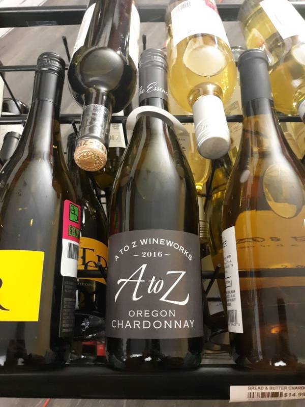 lot 9623 image: (7) A To Z Unoaked 2014 Chardonnay 2 Bottles