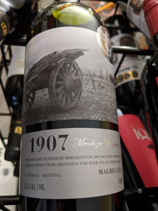 lot 9700 image: (6) 750mL 1907 Mendoza Vineyards Malbec 13.5Perc Alc By Vol 14.99 Each