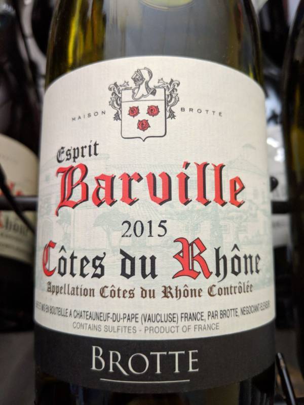 lot 9710 image: (4) 750mL Esprit Barville Cotes Du Rhone White Wine 13.5Perc Alc By Vol