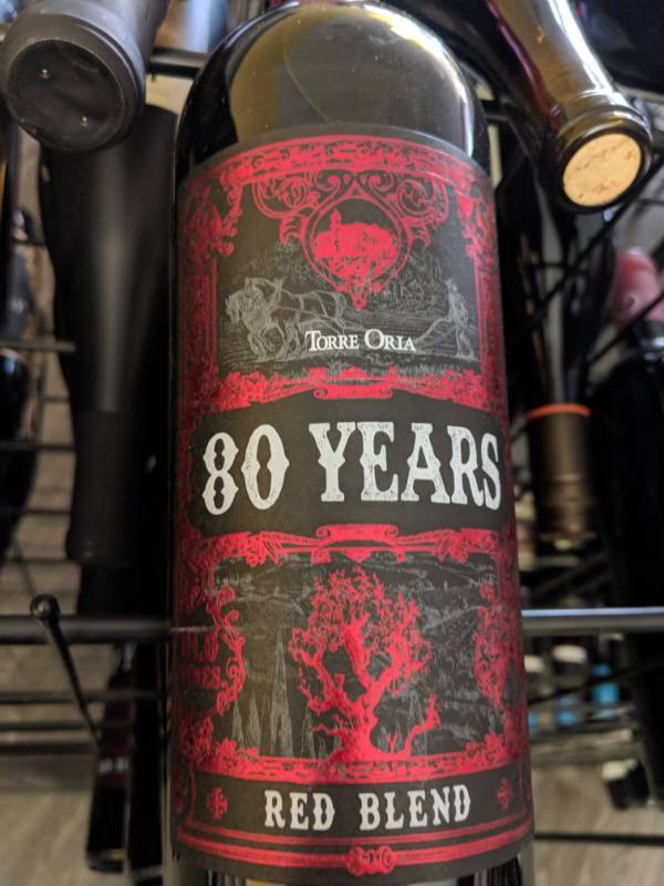 lot 9720 image: (5) Torre Oria 80 Years Red Blend 13 Perc Alc By Vol, Retail 9.99Each