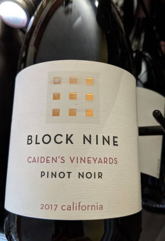 lot 9736 image: (9) 750mL Caidens Vineyard Block Nine Pinot Noir 13.5Per Alc By Vol, Retail Is 11.99 Each