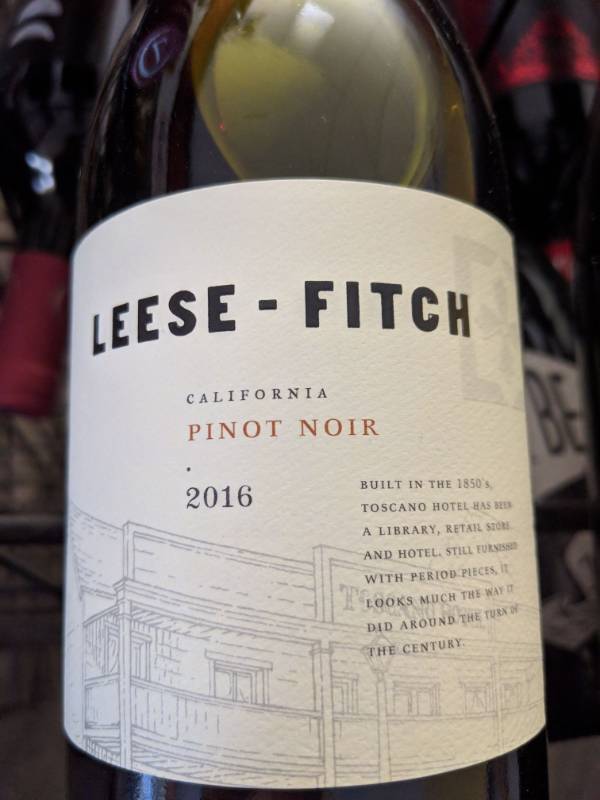 lot 9744 image: (11) Leese-Fitch Pinot Noir 13.5Perc Alc By Vol, Retail 10.99 Each