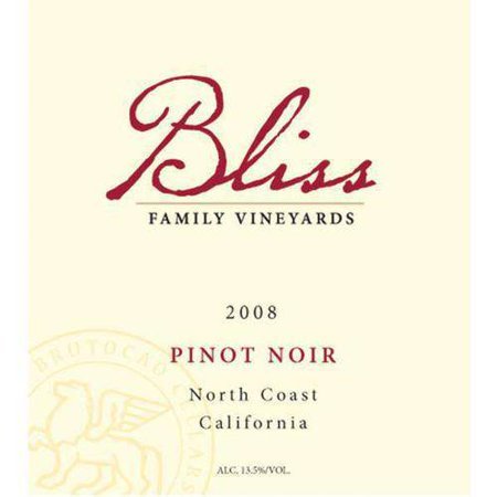 lot 9749 image: (7) 750mL Bliss Vineyards Pinot Noir 13.5Perc Alc By Vol, Retail 14.99 Each