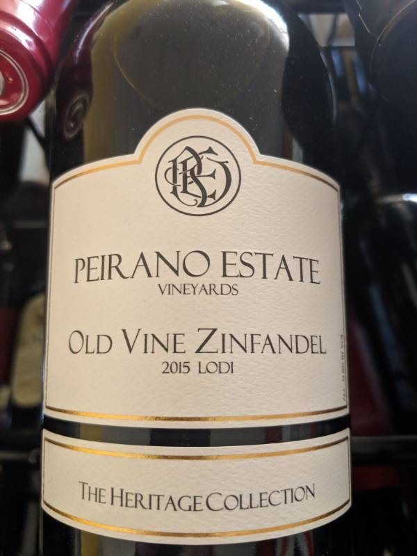 lot 9765 image: (8) 750mL Peirano Estate Vineyards Old Vine Zinfandel 14.8Perc Alc By Vol, Retail 10.99Each