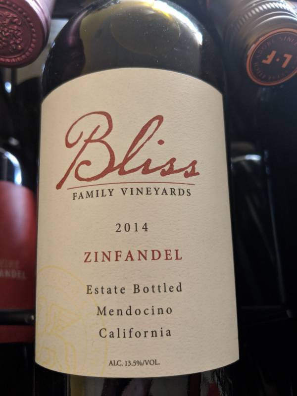 lot 9767 image: (5) 750mL Bliss Family Vineyards 2014 Zinfandel 13.4 Perc Alc By Vol