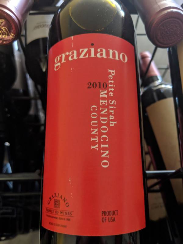 lot 9769 image: (3) Graziano Petite Sirah 13.5 Perc Alc By Vol, Retail 14.99 Each