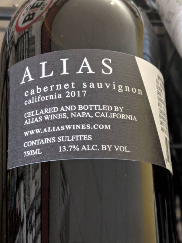 lot 9773 image: (5) 750mL Alias 2017 Cabernet Sauvignon 13.7Per Alc By Vol