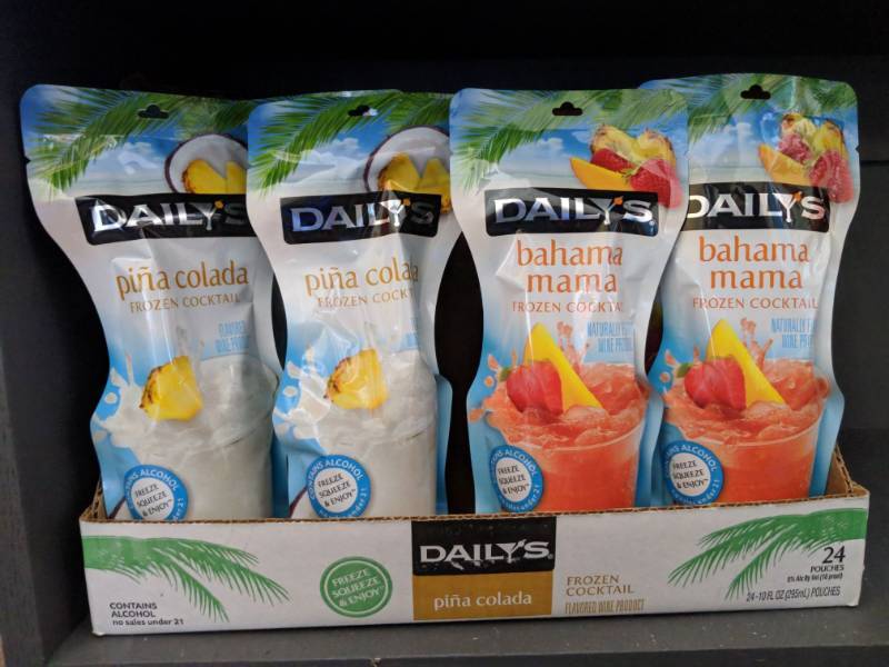 lot 9818 image: (12) 10Oz Dailys Frozen Cocktails 5Perc Alc By Vol (4) Bahama Mama, (8) Pina Colada