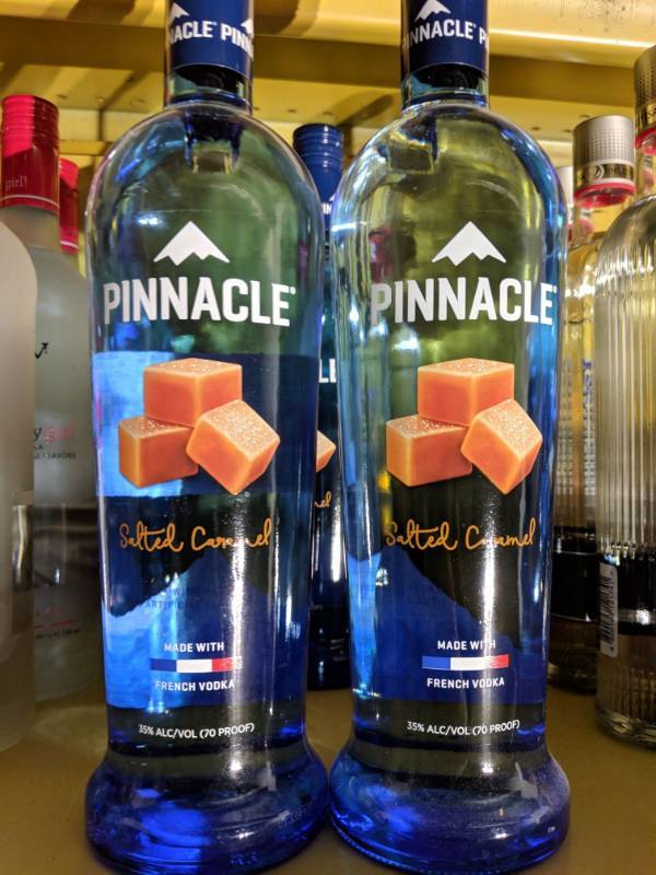 lot 9925 image: (4) 750mL Pinnacle - Salted Caramel Flavored Vodka 35 Per Alc By Vol