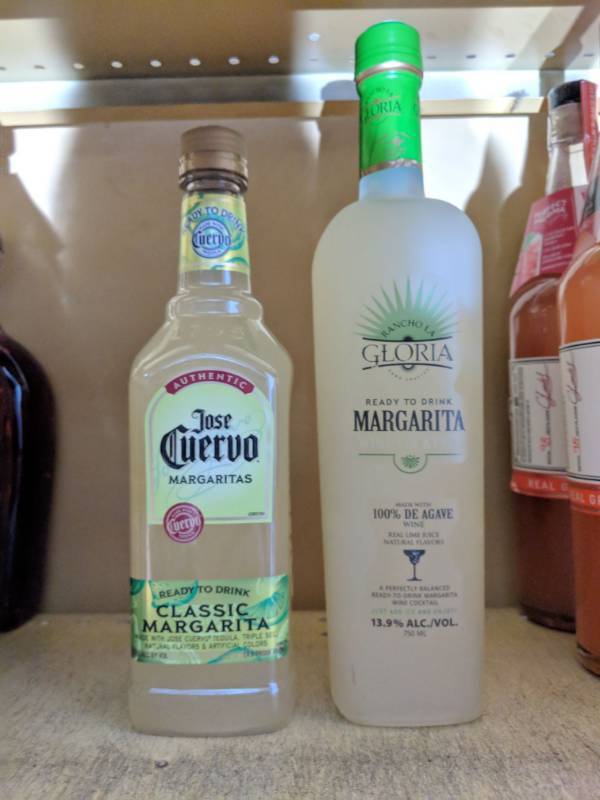 lot 9949 image: (2) Ready To Drink Margaritas, (1) Jose Cuervo 750ml 9.95Per Alc By Vol, (1) Rancho La Gloria 750ml 23.9Perc Alc By Vol